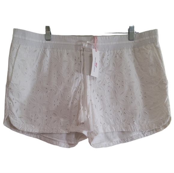 NWT Vineyard Vines Eyelet Pull-on Shorts in White XL 3.5"